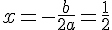 x=-\frac{b}{2a}=\frac{1}{2}