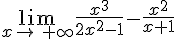 \lim_{x\to\,+\infty}\frac{x^3}{2x^2-1}-\frac{x^2}{x+1}