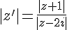 |z'|=\frac{|z+1|}{|z-2i|}
