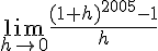 \lim_{h \to 0}\frac{(1+h)^{2005}-1}{h}