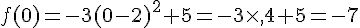 f(0)=-3(0-2)^2+5=-3\times ,4+5=-7