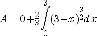 A=0+ \frac{2}{3}\int_{0}^{3}(3-x)^{\frac{3}{2}}dx