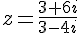 z=\frac{3+6i}{3-4i}