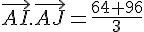 \vec{AI}.\vec{AJ}=\frac{64+96}{3}