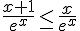 \frac{x+1}{e^x}\leq\, \frac{x}{e^x}