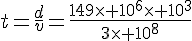 t=\frac{d}{v}=\frac{149\times   10^6\times   10^3}{3\times   10^8}