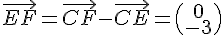 \vec{EF} = \vec{CF} - \vec{CE} =\begin{pmatrix}0\-3\end{pmatrix}