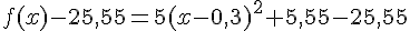 f(x)-25,55=5(x-0,3)^2+5,55-25,55