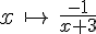 x\,\mapsto    \,\frac{-1}{x+3}