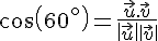 cos(60^{\circ})=\frac{\vec{u}.\vec{v}}{\|\vec{u}\|\|\vec{v}\|}