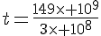 t=\frac{149\times   10^9}{3\times   10^8}