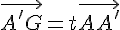 \vec{A'G}=t\vec{AA'}