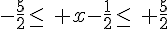 -\frac{5}{2}\leq\,\, x-\frac{1}{2}\leq\,\, \frac{5}{2}
