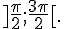 ]\frac{\pi}{2};\frac{3\pi}{2}[.