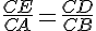 \frac{CE}{CA}=\frac{CD}{CB}