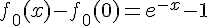 f_0(x) - f_0(0) = e^{-x}-1