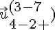 \vec{u} (3-7\4-2 )
