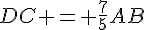 DC = \frac{7}{5}AB