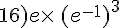 16)e\times  \,(e^{-1})^3