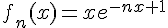 f_n(x)=xe^{-nx+1}
