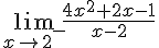 \lim_{x \to 2^-} \frac{4x^2+2x-1}{x-2} 