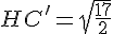 HC'=\sqrt{\frac{17}{2}}