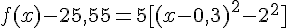 f(x)-25,55=5[(x-0,3)^2-2^2]