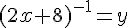 (2x+8)^{-1} = y