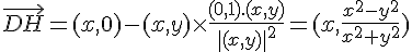 \vec{DH} = (x,0)-(x,y)\times \frac{(0,1).(x,y)}{\|(x,y)\|^2} = (x,\frac{x^2-y^2}{x^2+y^2})