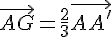 \vec{AG}=\frac{2}{3}\vec{AA'}