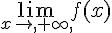 \lim_{x\to,+\infty,}f(x)