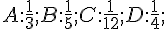 A:\frac{1}{3};B:\frac{1}{5};C:\frac{1}{12};D:\frac{1}{4};