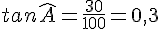 tan\widehat{A}=\frac{30}{100}=0,3