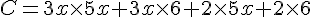  C=3x\times   5x+3x\times   6 +2\times   5x+2\times   6