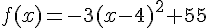 f(x)=-3(x-4)^2+55