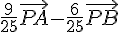 \frac{9}{25}\vec{PA}-\frac{6}{25}\vec{PB}