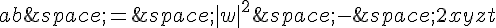 ab\,=\,|w|^2\,-\,2xyzt