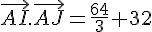 \vec{AI}.\vec{AJ}=\frac{64}{3}+32
