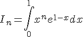 I_n=\int_{0}^{1}x^ne^{1-x}dx