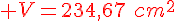 {\color{DarkRed} V=234,67\,\,cm^2}