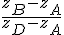 \frac{z_B-z_A}{z_D-z_A}