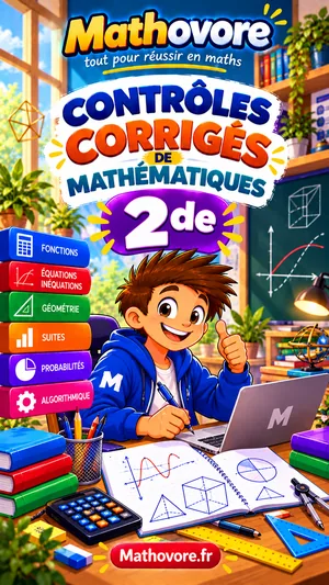 Couverture du livre Mathovore « Contrôles corrigés de mathématiques 2de »