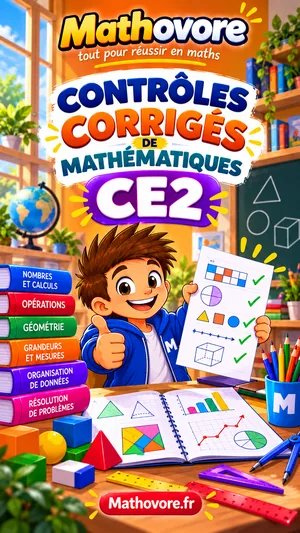 Couverture du livre Mathovore « Contrôles corrigés de mathématiques CE2 »