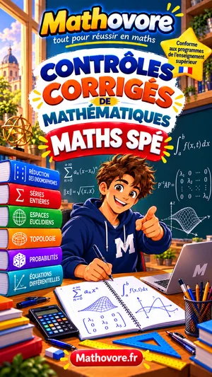 Couverture du livre Mathovore « Contrôles corrigés de mathématiques Maths spé »