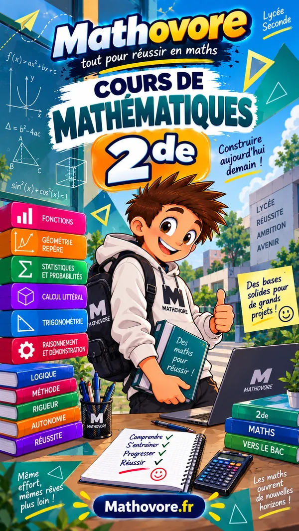 Couverture du livre Mathovore « Cours de mathématiques 2de » en PDF