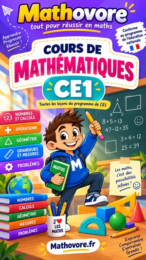 Couverture du livre Mathovore « Cours de mathématiques CE1 » en PDF