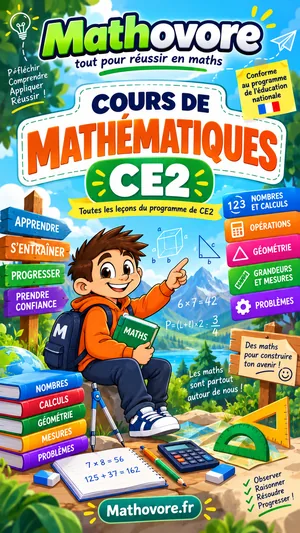 Couverture du livre Mathovore « Cours de mathématiques CE2 » en PDF