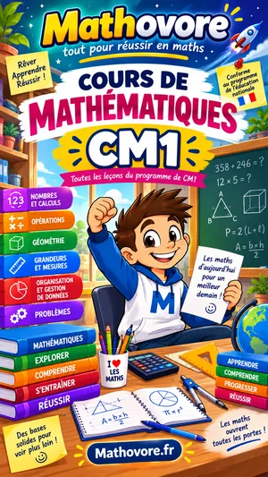 Couverture du livre Mathovore « Cours de mathématiques CM1 » en PDF