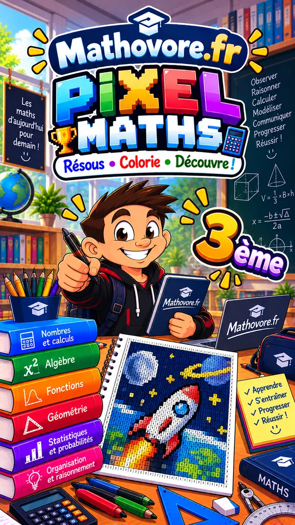 Couverture du livre Mathovore « Pixel Maths 3e » en PDF