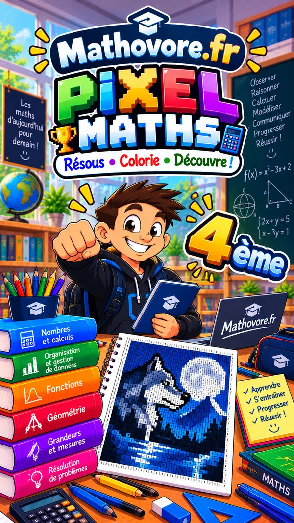 Couverture du livre Mathovore « Pixel Maths 4e » en PDF